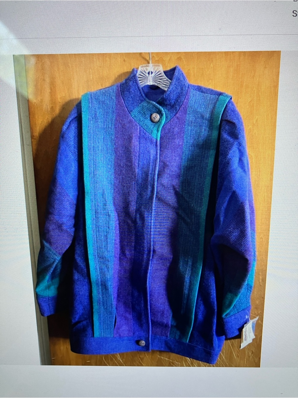 Avocado Collection Irish Wool Jacket Size M NWT Blues and purples